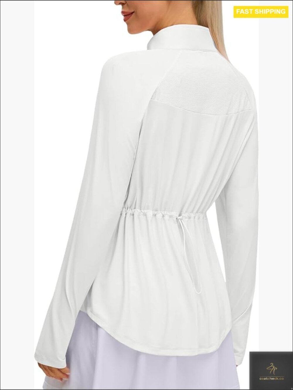UPF 50+ Zip Up Jacket Lightweight Slim Fit Long Sleeve Sun Protection Workout